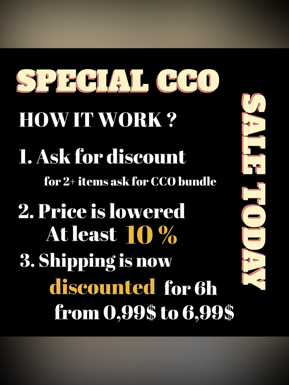 ⭐️⭐️⭐️ Special CCO Today ! Special Closet Clear Out ! Ask for discount prices